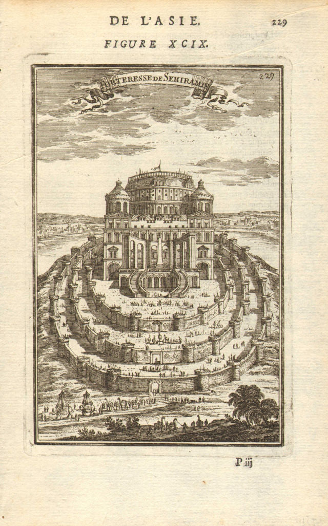 BABYLON. 'Forteresse de Semiramis'. Fortress. Mesopotamia. MALLET 1683 print